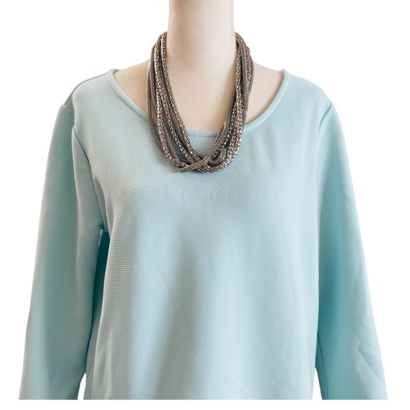 Layered silver tone fashion necklace - Picture 2 of 11